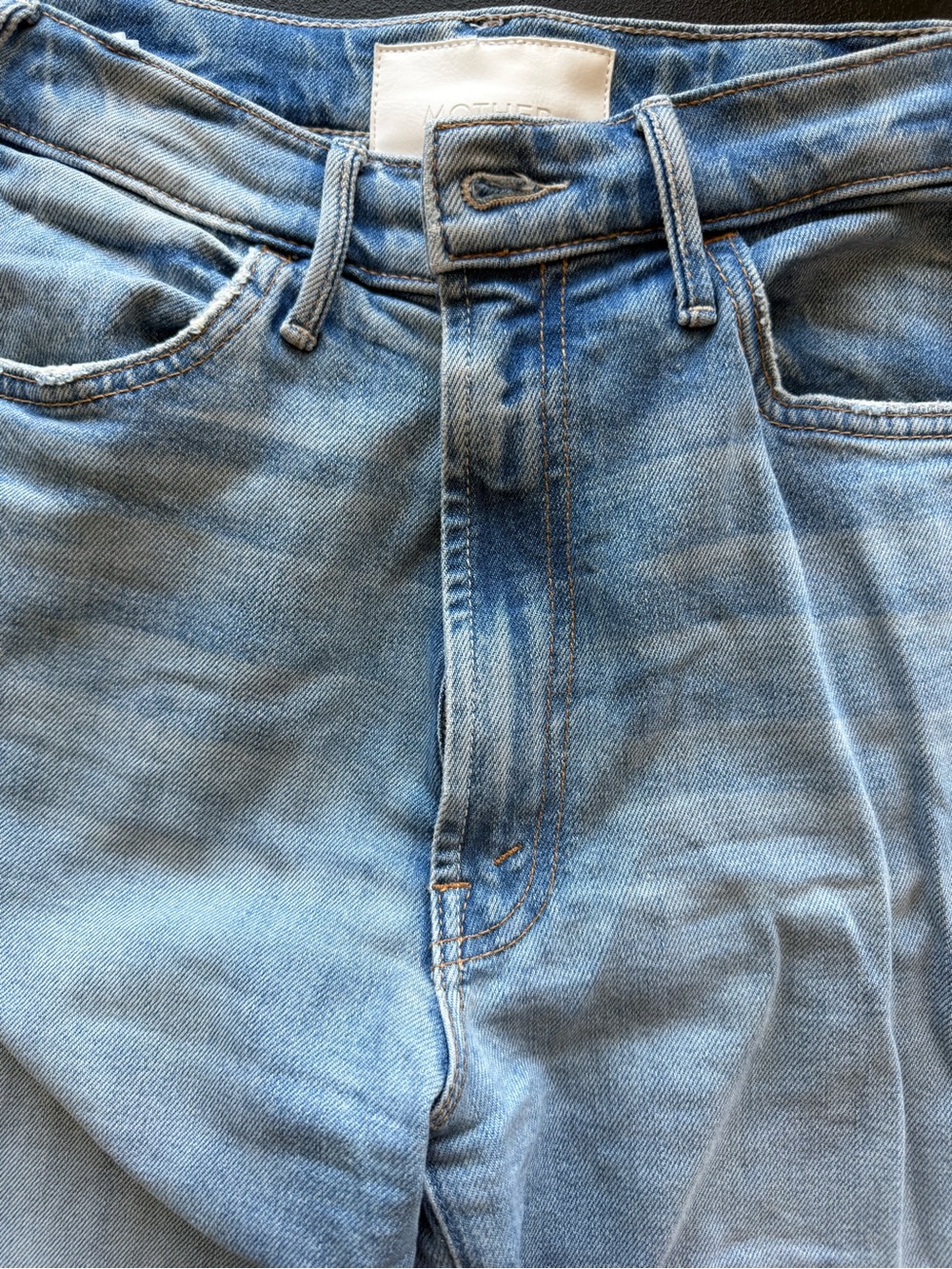 Mother Hustler Roller Sneak Light Blue Wide-Leg Jeans - Women. Barely worn. - Picture 6 of 12